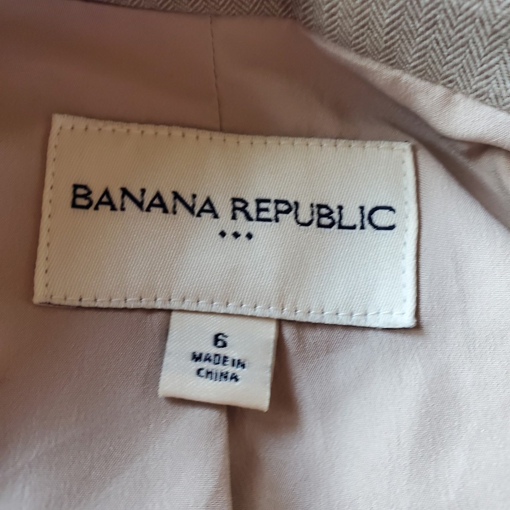 Banana Republic Plaid Blazer Jacket Womens Sz‎ 6 Academia Classic Minimal Career - Picture 4 of 6